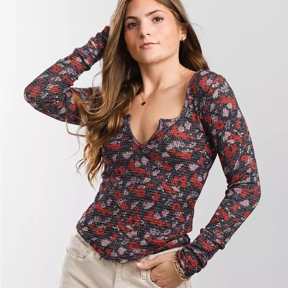 FREE PEOPLE NWT CIARA WAFFLE KNIT SMALL - Picture 1 of 5